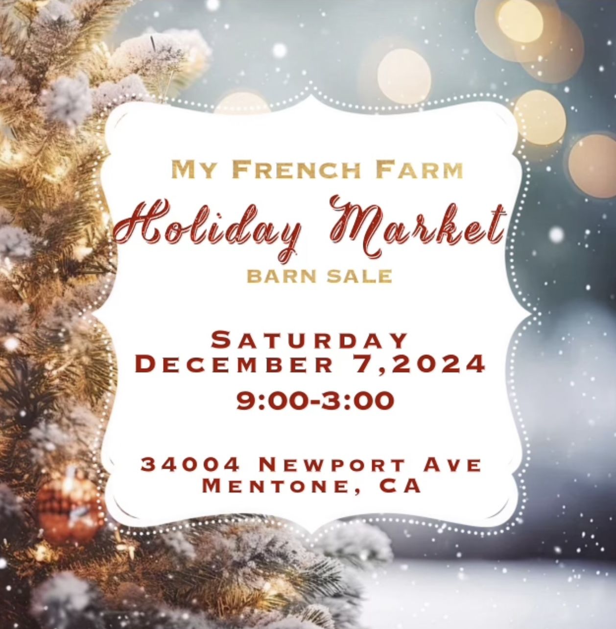 my french farm holiday market barn sale 2024